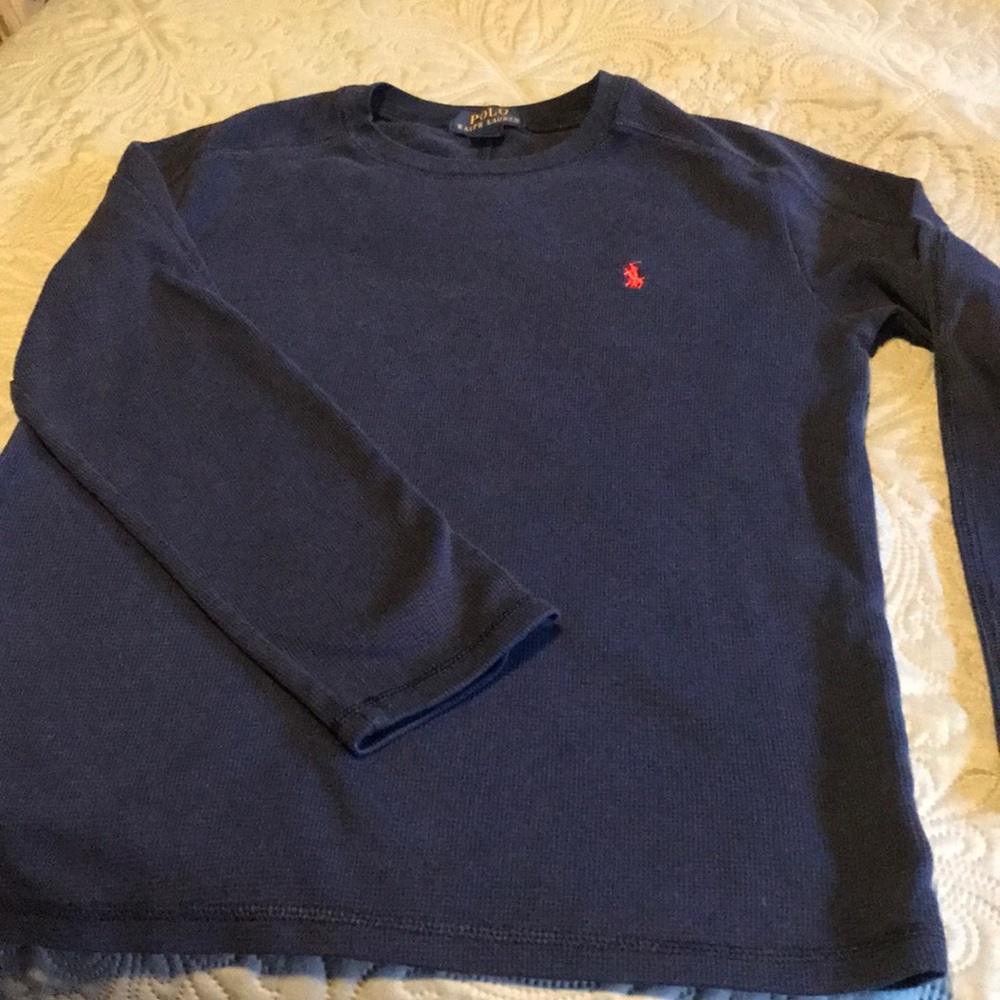 Boys navy Polo long sleeves